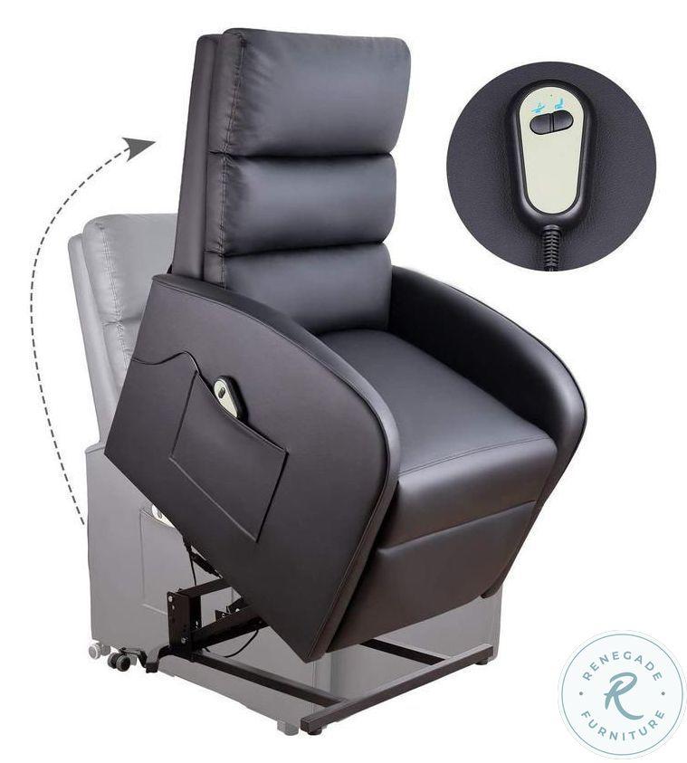Black Faux Leather Lift Chair and Massager Chair Recliner